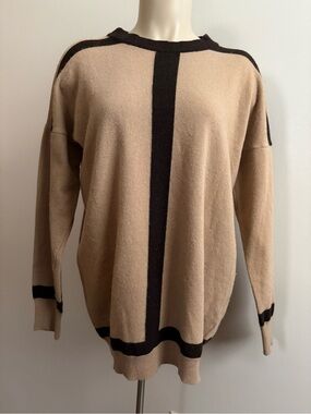 Maglificio SanGiorgio Antonio Melani Cashmere Wool Knit Colorblock Sweater US 6